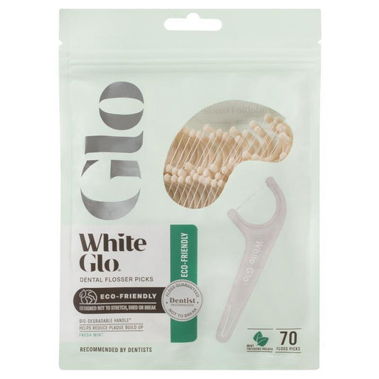 White Glo Eco Friendly Flossers Mint - 70 Pack