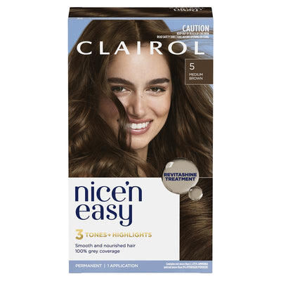 Clairol Nice N Easy 5 Natural Medium Brown Permanent Hair Colour - 173g