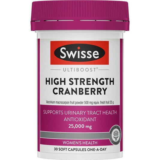 Swisse Cranberry PACRAN® 25000mg – Urinary Support, 30 Capsules