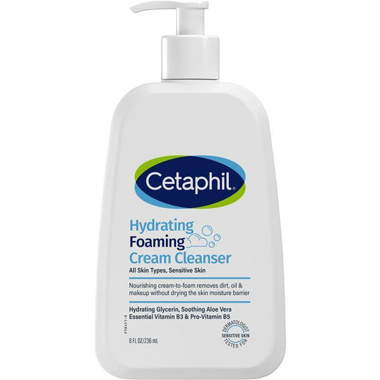 Cetaphil Hydrating Foaming Cream Cleanser 236ml - Gentle & Effective - Auzzistore