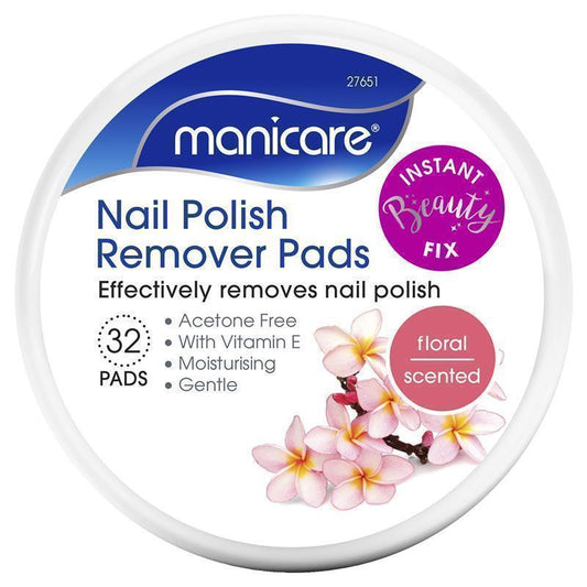 Manicare Nail Polish Remover Pads Floral - Instant Polish Removal-Auzzi Store