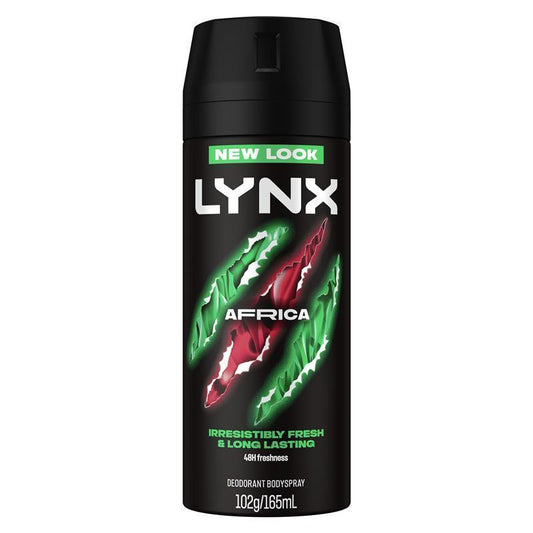 LYNX Africa Men's Deodorant Spray 165ml – 48-Hour Odor Control