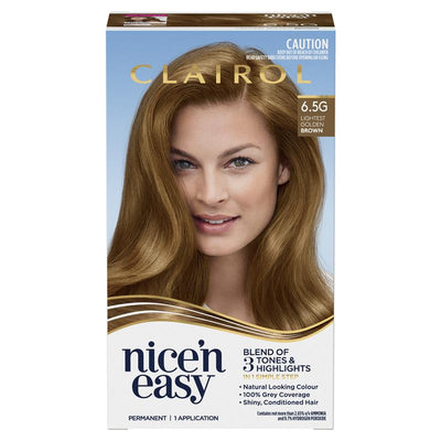 Clairol Nice N Easy 6.5G Light Golden Brown Permanent Hair Colour - 173g
