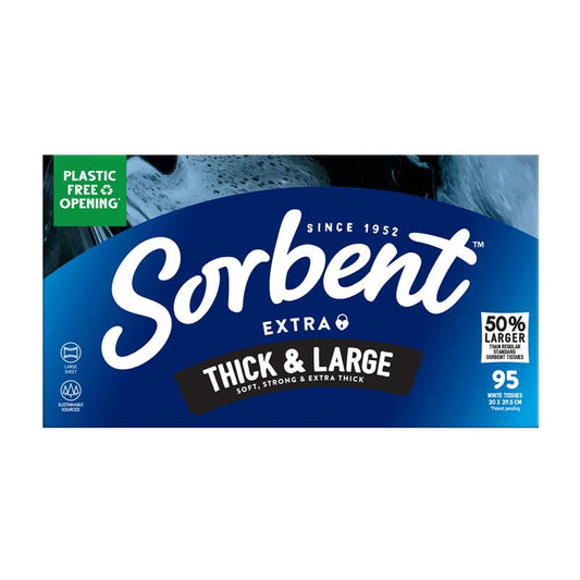 Sorbent Facial Thick & Large Tissues 95 Pack - Soft & Strong-Auzzi Store
