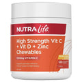 NutraLife 1200mg Vitamin C+D+Zinc Chewables 120 Tablets