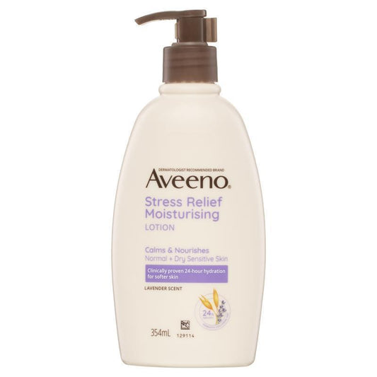 Aveeno Stress Relief Moisturizing Lavender Body Lotion 354ml - 24-Hour Hydration-Auzzi Store