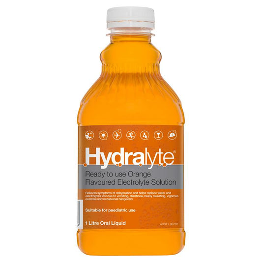 Hydralyte Liquid Orange 1 Litre - Rehydrate with Electrolytes-Auzzi Store