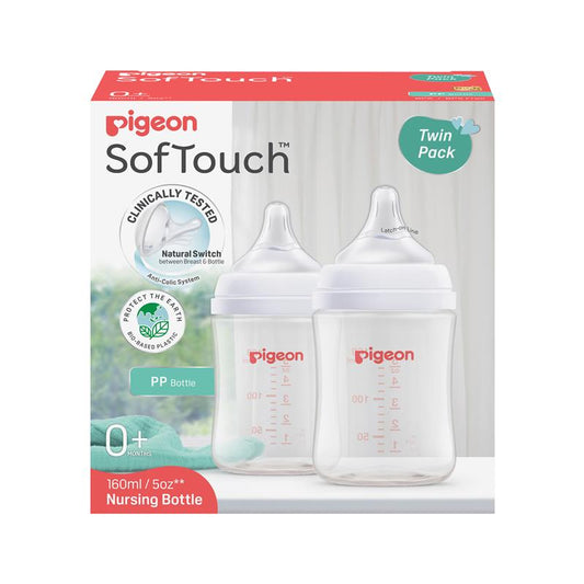 Pigeon SofTouch 160ml PP Bottle Twin Pack - Sustainable Feeding Solution