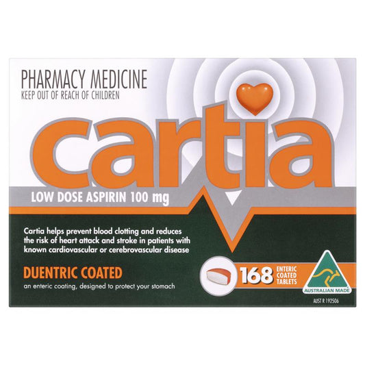 Cartia 100mg Tablets - 168 Count Low Dose Aspirin for Heart Health-Auzzi Store