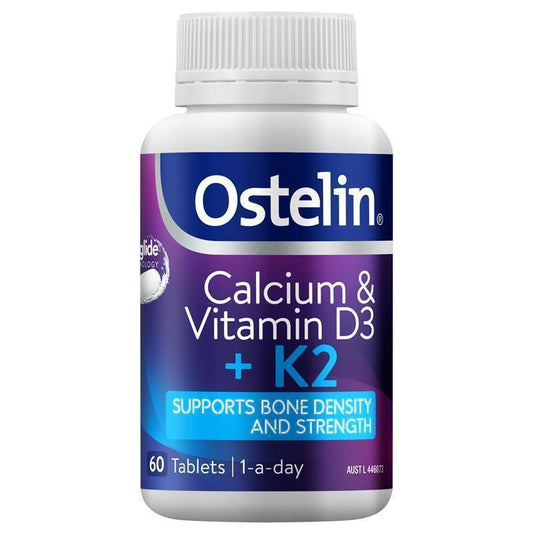 Ostelin Calcium & Vitamin D3 + K2 60 Tablets - Bone Health Support