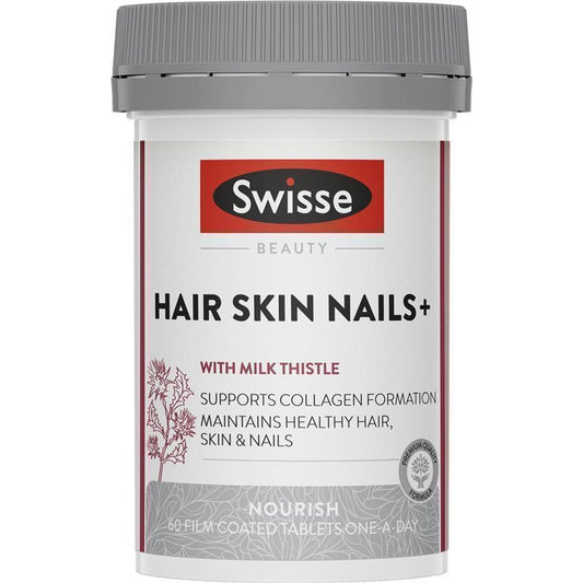 Swisse Beauty Hair Skin Nails+ - 60 Tablets for Radiant Beauty-Auzzi Store