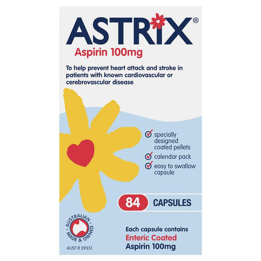 Astrix 100mg Aspirin Capsules - 84 Count-Auzzi Store