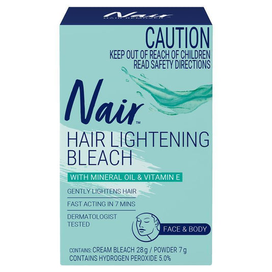 Nair Cream Bleach for Face & Body, 28g + 7g