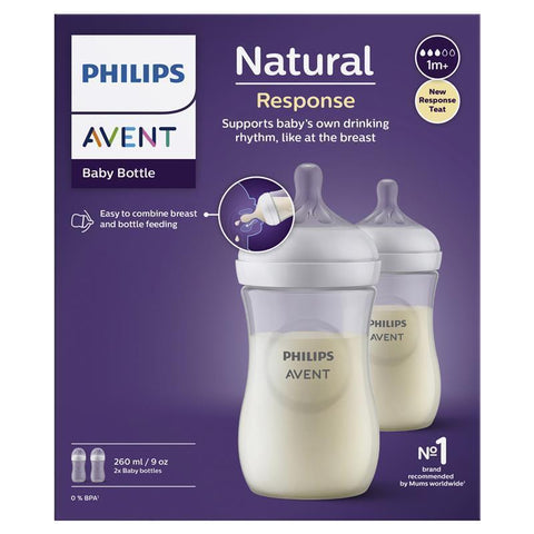 Avent Natural Response Feeding Bottle 260ml - 2 Pack - Auzzistore