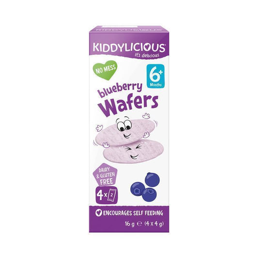 Kiddylicious Blueberry Wafers 4 x 4g - Tasty Treat for Babies