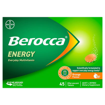 Berocca Energy Orange 45 Effervescent Tablets - Energize Your Day