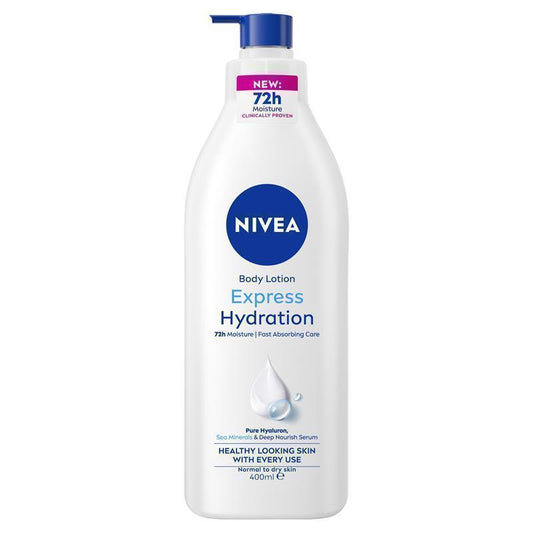 NIVEA Express Hydration Body Lotion Moisturiser 72H Hydration 400ml - Deep Moisturizing Formula-Auzzi Store