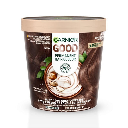 Garnier Good Hair Colour 5.0 Coffee Roast Brown - 90% Natural Formula