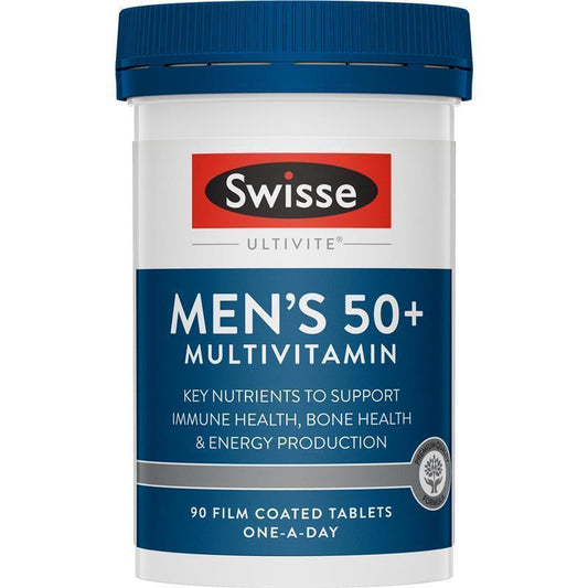 Swisse Ultivite Men's 50+ Multivitamin, Vitamin D & B12, 90 Tablets