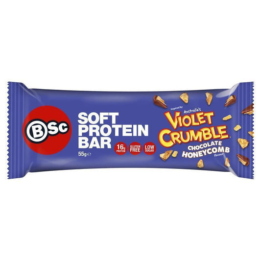 BSc x Violet Crumble Soft Protein Bar - Chocolate Honeycomb (55g)