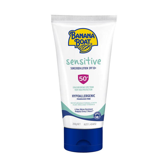 Banana Boat SPF 50+ Sensitive 200g - Gentle Protection for Sensitive Skin-Auzzi Store