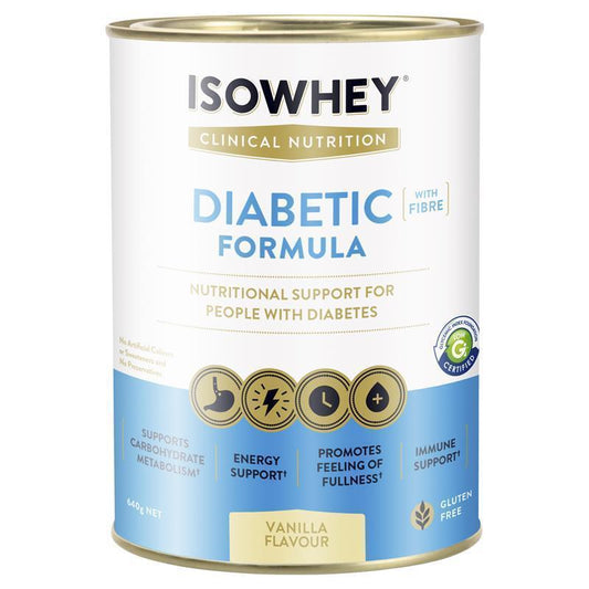 IsoWhey Clinical Nutrition Diabetic Formula - Vanilla 640g-Auzzi Store