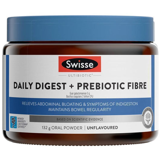 Swisse Ultibiotic Daily Digest + Prebiotic Fibre Powder - 132g - Auzzistore
