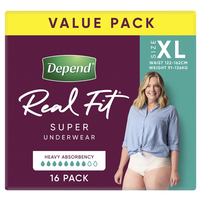 Depend Real Fit Women’s Underwear - Super Extra Large, 16 Pack - Auzzi Store