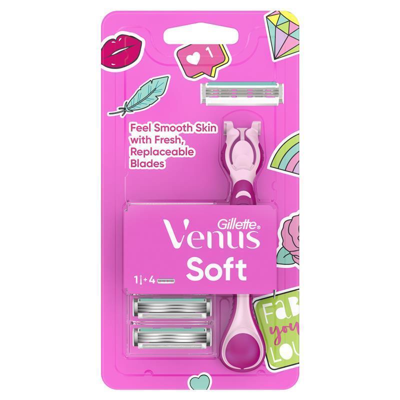 Gillette Simply Venus Hybrid Razor 4 Pack - Closer Shave with Less Nicks-Auzzi Store
