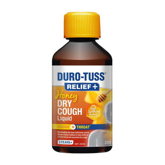 Durotuss Relief + Honey Dry Cough Liquid - 200ml-Auzzi Store