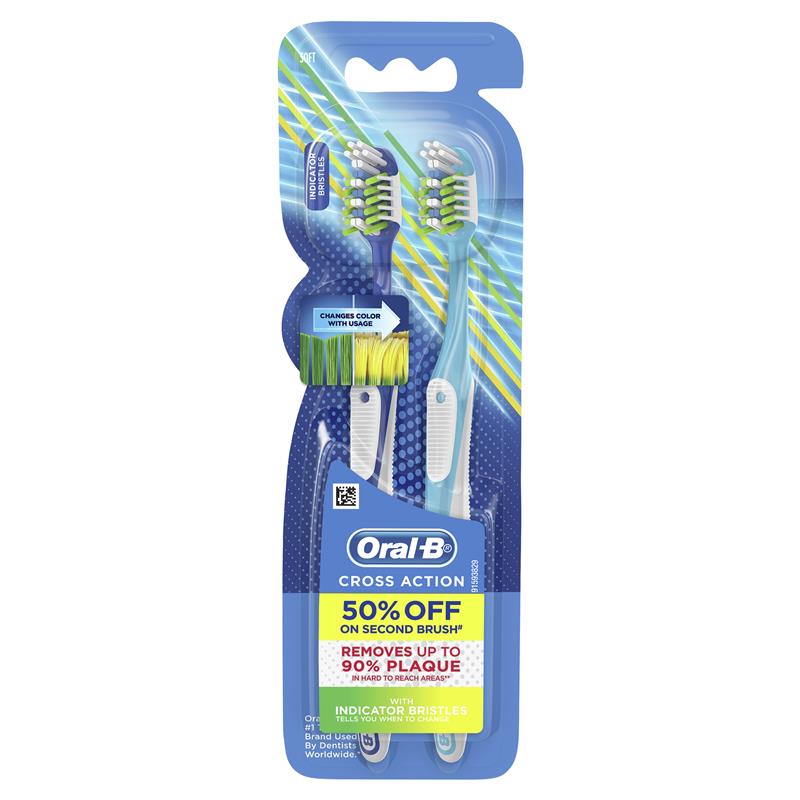 Oral-B Cross Action Indicator Toothbrush - 2 Pack