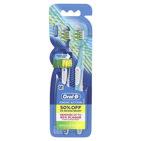 Oral-B Cross Action Indicator Toothbrush - 2 Pack