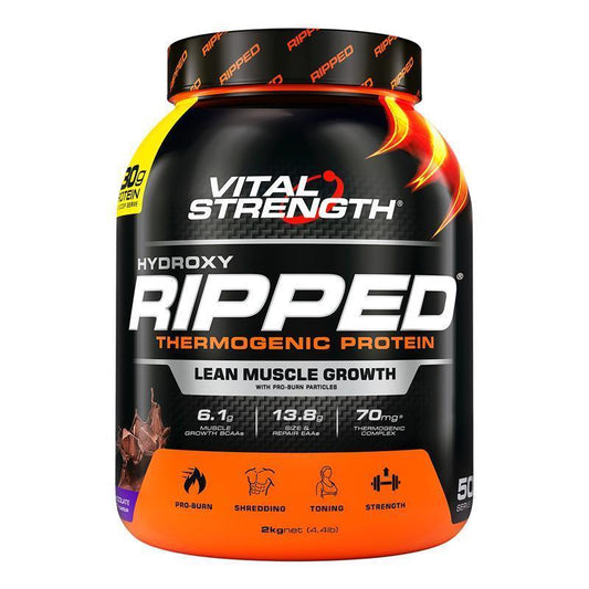 Vital Strength Hydroxy Ripped Thermogenic Protein Powder - Chocolate 2kg-Auzzi Store