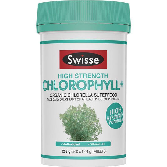 Swisse Ultiboost High Strength Chlorophyll+ 1000mg, 200 Vegan Tablets