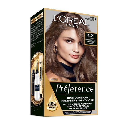 L'Oreal Paris Preference Zurich 6.21 Cool Iridescent Very Light Brown Hair Color-Auzzi Store