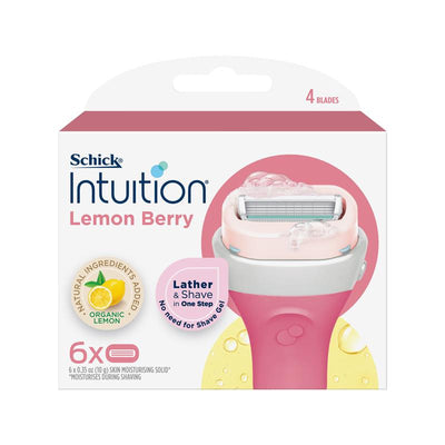 Schick Intuition Lemon Berry Razor Refills - 6 Pack, 4-Blade, Moisturizing