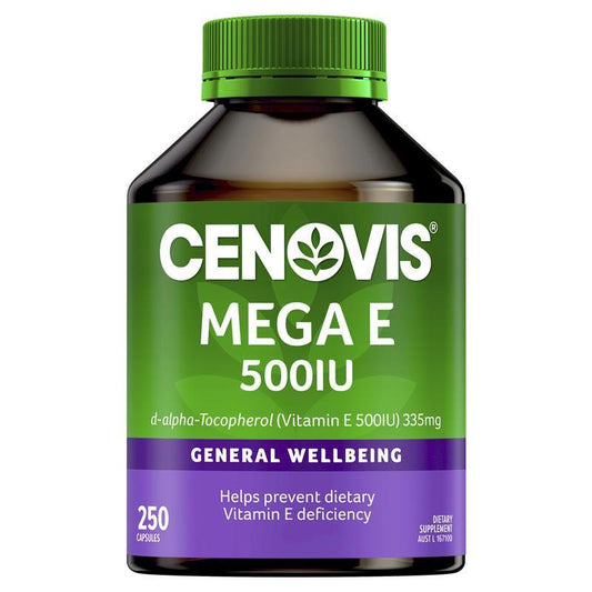 Cenovis Mega E 500IU Natural Vitamin E Supplement - 250 Capsules