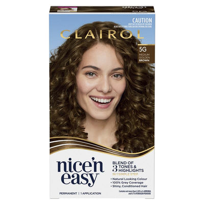 Clairol Nice N Easy 5G Medium Golden Brown Permanent Hair Colour 173g