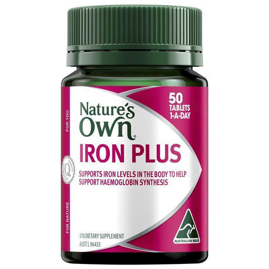 Nature's Own Iron Plus - 50 Tablets for Healthy Iron Levels-Auzzi Store