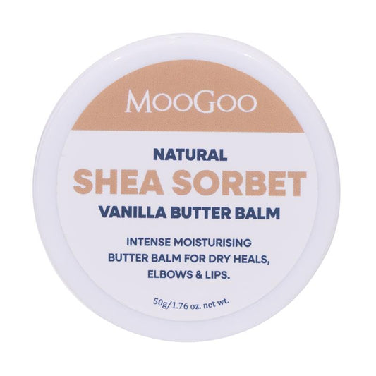 MooGoo Natural Shea Sorbet Intense Moisturising Vanilla Butter Balm 50g - Ultimate Hydration - Auzzistore