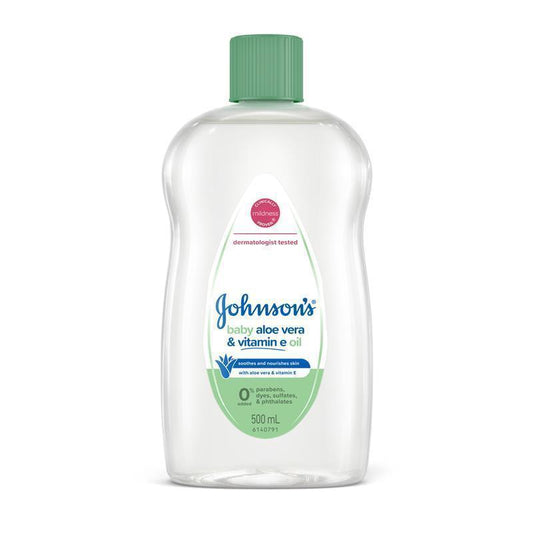 Johnson's Baby Oil with Aloe Vera & Vitamin E 500ml-Auzzi Store