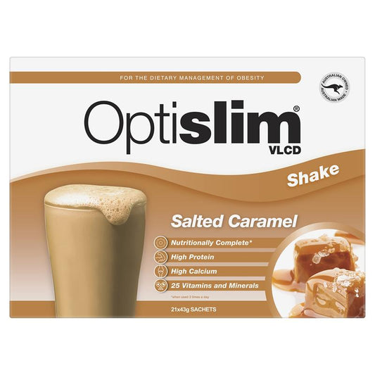 Optislim VLCD Meal Replacement Shake Salted Caramel 21x43g Sachets - Delicious Weight Management - Auzzi Store