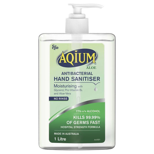 Aqium Antibacterial Hand Sanitiser with Aloe - 1L-Auzzi Store