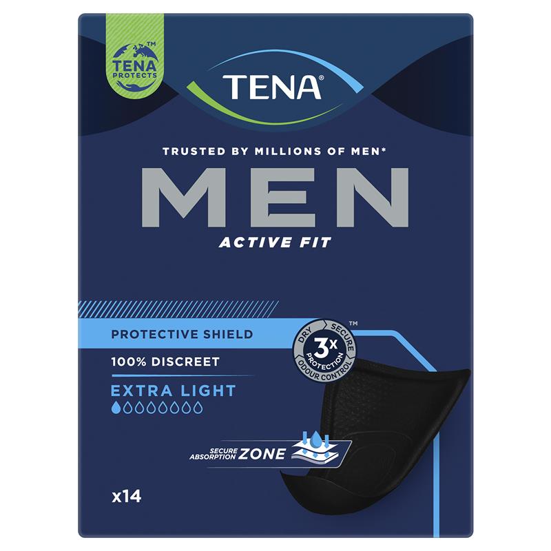 Tena Men Level 0 , Extra Thin Black Shields, 14 Pants