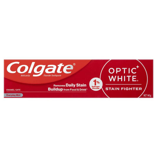 Colgate Optic White Stain Fighter Teeth Whitening Toothpaste 140g-Auzzi Store