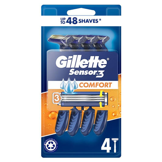 Gillette Sensor 3 Comfort Disposable Razors - 4 Pack - Auzzistore