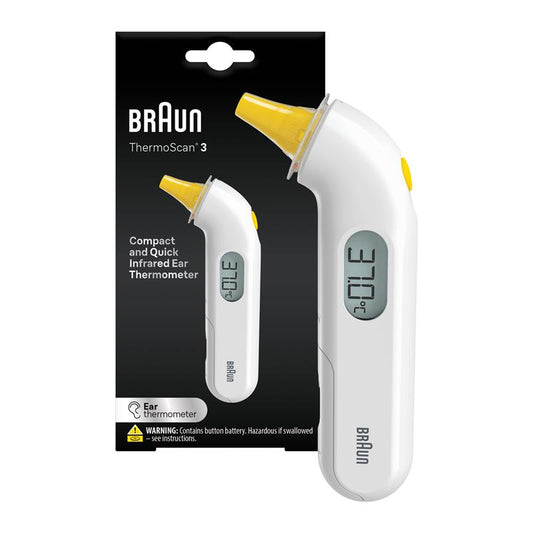 Braun ThermoScan 3 Ear Thermometer - Quick & Accurate Temperature Monitoring