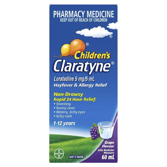 Claratyne Children's Grape Syrup 60ml - Fast Allergy Relief