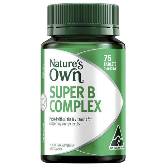 Nature's Own Super B Complex 75 Tablets - Energy Support Formula-Auzzi Store