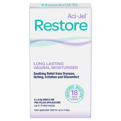 Aci-Jel Restore 6x6.5g Single-Use Vaginal Moisturizer, 18 Day Supply